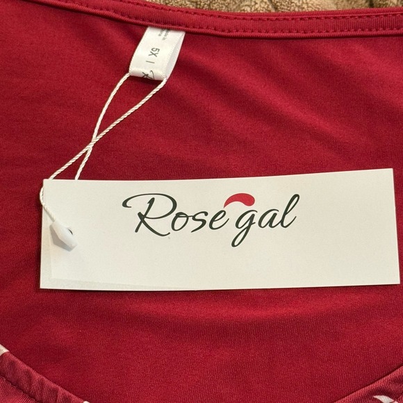 ROSE GAL Womens 24 Tunic Red Boho‎ Office Silky Whimsigoth Asymmetrical Hem - Picture 6 of 7